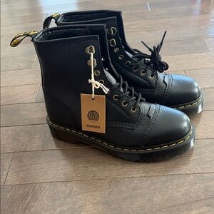 Dr. Martens Black Combat Boots Warmwair, Size 11 Womens NWT